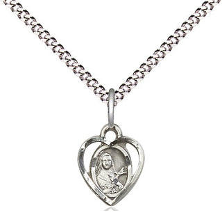 Sterling Silver Saint Theresa Medal Religious and Catholic Jewelry Engraved Catholic Saint Jewelry