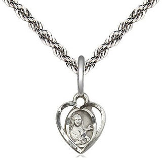 Sterling Silver Saint Theresa Medal Religious and Catholic Jewelry Engraved Catholic Saint Jewelry