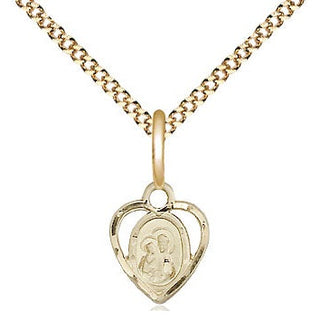 14kt Gold Filled Our Lady of Perpetual Help Medal Religious and Catholic Jewelry Engraved Catholic Saint Jewelry