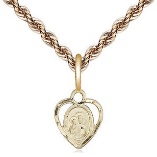 14kt Gold Filled Our Lady of Perpetual Help Medal Religious and Catholic Jewelry Engraved Catholic Saint Jewelry