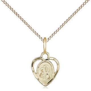 14kt Gold Our Lady of Perpetual Help Medal Engraved Catholic Saint Jewelry