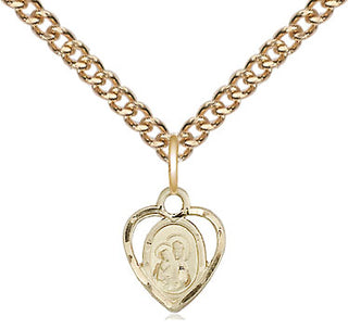 14kt Gold Our Lady of Perpetual Help Medal Engraved Catholic Saint Jewelry