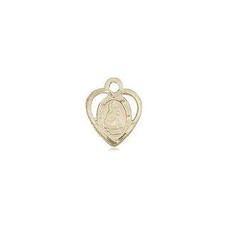 14kt Gold Infant Medal Engraved Catholic Saint Jewelry