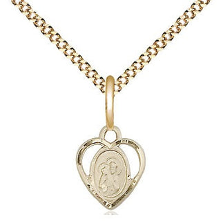 14kt Gold Filled Saint Ann Medal Religious and Catholic Jewelry Engraved Catholic Saint Jewelry