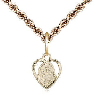14kt Gold Filled Saint Ann Medal Religious and Catholic Jewelry Engraved Catholic Saint Jewelry