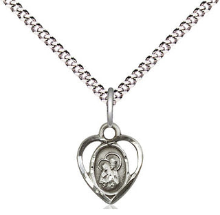 Sterling Silver Saint Ann Medal Religious and Catholic Jewelry Engraved Catholic Saint Jewelry