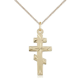 14kt Gold Filled Greek Orthodox Cross Medal Catholic Jewelry