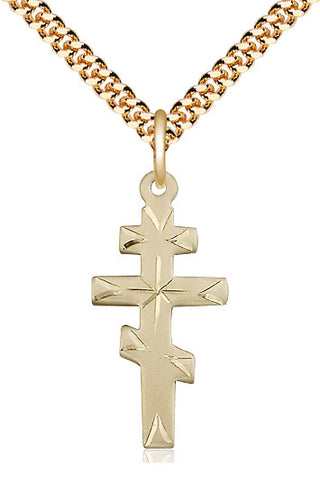 14kt Gold Filled Greek Orthodox Cross Medal Catholic Jewelry