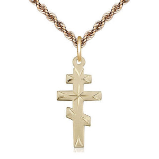 14kt Gold Filled Greek Orthodox Cross Medal Catholic Jewelry