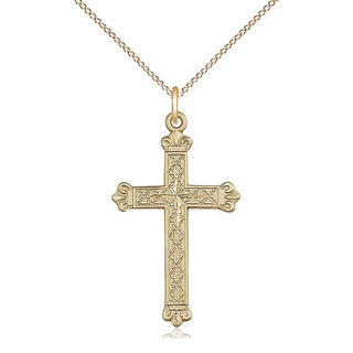14kt Gold Filled Cross Medal Catholic Jewelry
