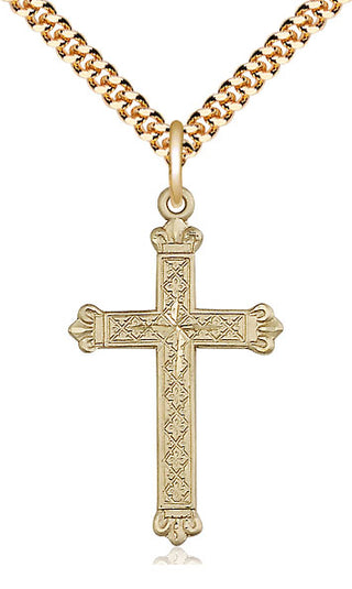 14kt Gold Filled Cross Medal Catholic Jewelry