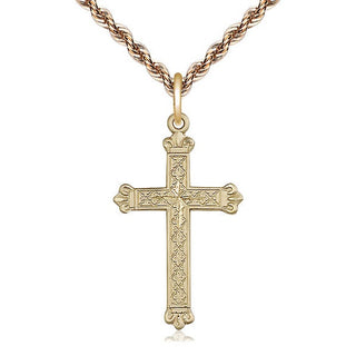 14kt Gold Filled Cross Medal Catholic Jewelry
