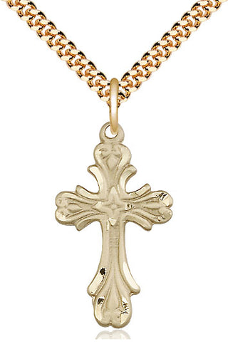 14kt Gold Filled Cross Medal Catholic Jewelry