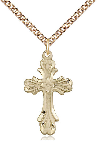 14kt Gold Filled Cross Medal Catholic Jewelry