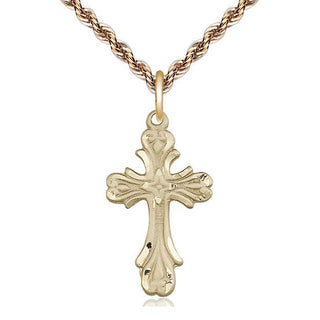 14kt Gold Filled Cross Medal Catholic Jewelry