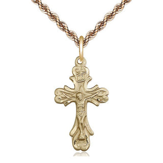 14kt Gold Filled Crucifix Medal Catholic Jewelry