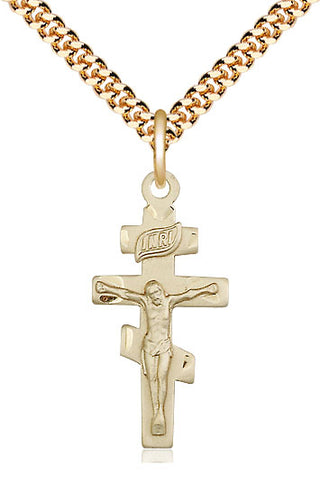 14kt Gold Filled Crucifix Medal Catholic Jewelry