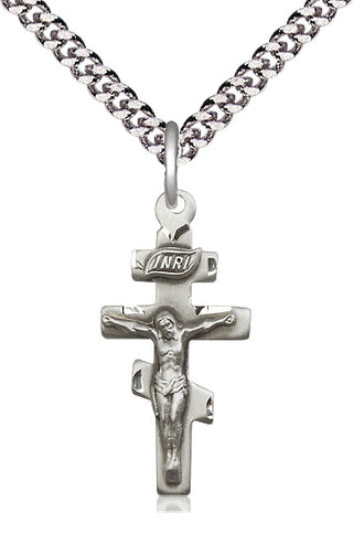 Sterling Silver Crucifix Medal Catholic Jewelry