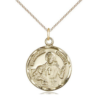 14kt Gold Filled Saint Camillus of Lellis Medal Religious Jewelry Engraved Catholic Saint Jewelry