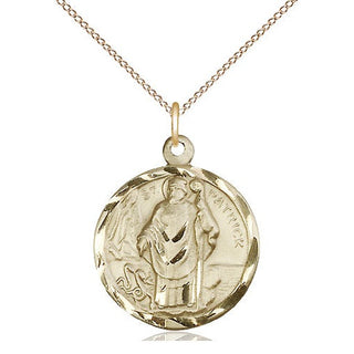14kt Gold Filled Saint Patrick Medal Religious Jewelry Engraved Catholic Saint Jewelry