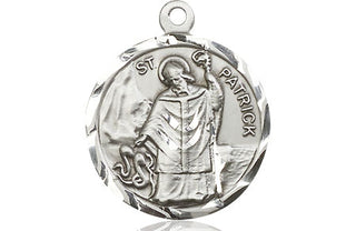 Sterling Silver Saint Patrick Medal Religious Jewelry Engraved Catholic Saint Jewelry
