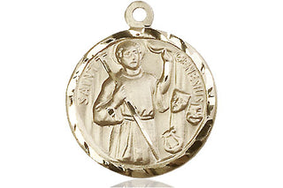 14kt Gold Filled Saint Genesius of Rome Medal Engraved Catholic Saint Jewelry