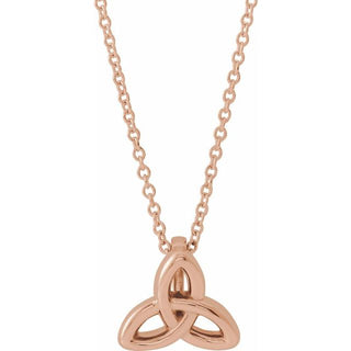 14K Rose Celtic-Inspired Trinity 16-18" Necklace 