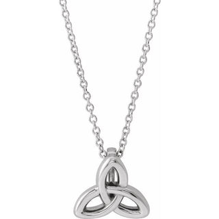 Platinum Celtic-Inspired Trinity 16-18" Necklace 