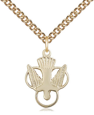 14kt Gold Filled Holy Spirit Medal Religious Jewelry