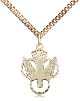 14kt Gold Holy Spirit Medal