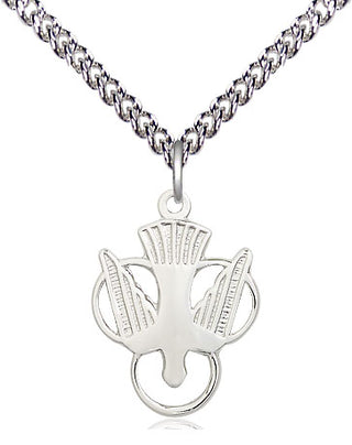 Sterling Silver Holy Spirit Medal Religious Jewelry