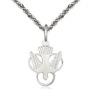 Sterling Silver Holy Spirit Medal Religious Jewelry