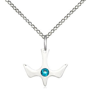 Sterling Silver Holy Spirit Pendant with 3mm Zircon Swarovski stone Necklace