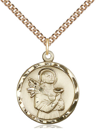 14kt Gold Filled Saint Lucy Medal Religious Jewelry Engraved Catholic Saint Jewelry