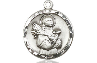 Sterling Silver Saint Lucy Medal Religious Jewelry Engraved Catholic Saint Jewelry