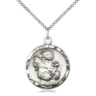 Sterling Silver Saint Lucy Medal Religious Jewelry Engraved Catholic Saint Jewelry