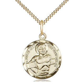 14kt Gold Filled Dismas Medal Religious Jewelry Engraved Catholic Saint Jewelry