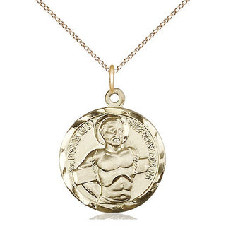 14kt Gold Filled Dismas Medal Religious Jewelry Engraved Catholic Saint Jewelry