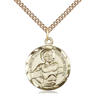 14kt Gold Filled Dismas Medal Religious Jewelry Engraved Catholic Saint Jewelry