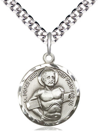 Pewter Dismas Medal Religious Jewelry Engraved Catholic Saint Jewelry