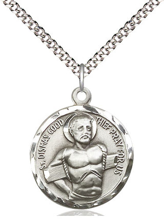 Pewter Dismas Medal Religious Jewelry Engraved Catholic Saint Jewelry