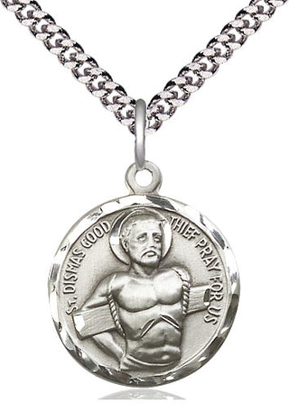 Pewter Dismas Medal Religious Jewelry Engraved Catholic Saint Jewelry