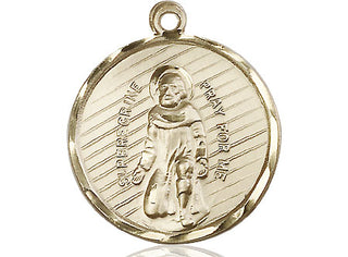 14kt Gold Filled Saint Perregrine Medal Engraved Catholic Saint Jewelry
