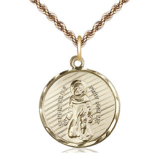 14kt Gold Filled Saint Perregrine Medal Catholic Jewelry Engraved Catholic Saint Jewelry