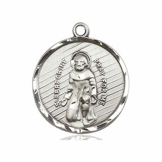 Sterling Silver Saint Perregrine Medal Catholic Jewelry Engraved Catholic Saint Jewelry