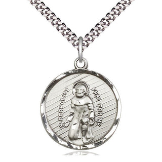 Sterling Silver Saint Perregrine Medal Catholic Jewelry Engraved Catholic Saint Jewelry
