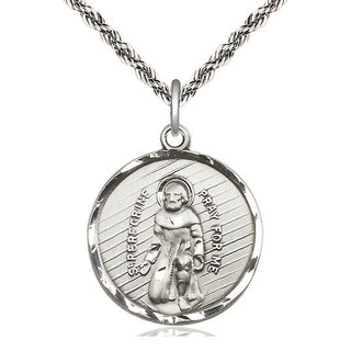Sterling Silver Saint Perregrine Medal Catholic Jewelry Engraved Catholic Saint Jewelry