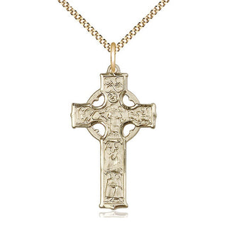 14kt Gold Filled Celtic Cross Medal Catholic Jewelry