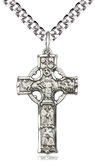 Pewter Celtic Cross Medal Catholic Jewelry