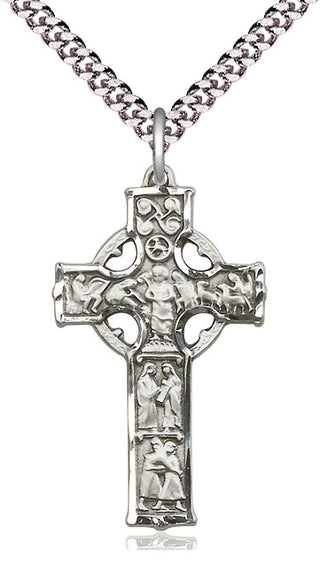 Sterling Silver Celtic Cross Medal Catholic Jewelry